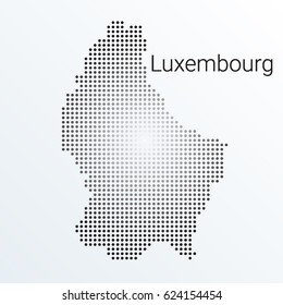 Map of Luxembourg, halftone abstract background. The black dots on a gray background. Pixel vector illustration