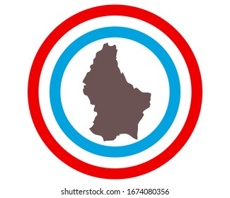 Map of Luxembourg on background with flag