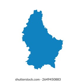 Mapa de Luxemburgo, sinal silhueta. World Map Globe (em inglês). Ilustração de vetor isolada em fundo branco. continente europeu.