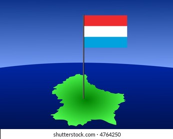 mapa de luxemburgo y su bandera en la ilustración de polo