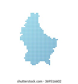 Map of Luxembourg, Vector Icon in blue color