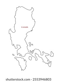 map of luzon island Philippines on white background
