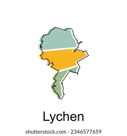 Karte von Lychen, Weltkarte, internationale Vektorgrafik-Vorlage mit Skizze-Stil einzeln auf weißem Hintergrund