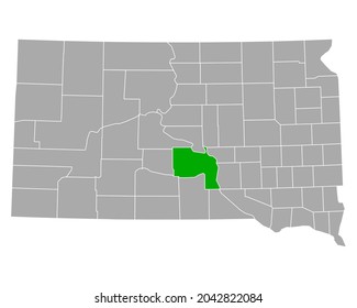 Map of Lyman in South Dakota on white