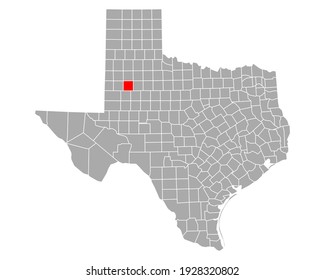 Map of Lynn in Texas on white