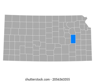 Mapa de Lyon en Kansas en blanco