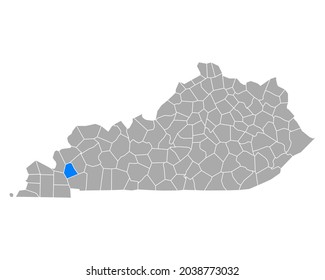 Mapa de Lyon en Kentucky en blanco