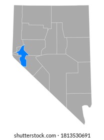 Map of Lyon in Nevada on white
