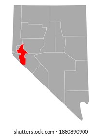 Map of Lyon in Nevada on white