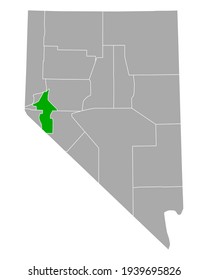 Map of Lyon in Nevada on white