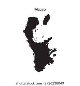 Mapa de la región de Macao en negro