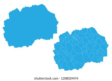 Map - Macedonia Couple Set , Map of Macedonia,Vector illustration eps 10.