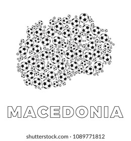 map of Macedonia filled with soccer balls