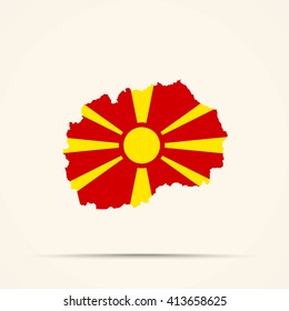 Map of Macedonia in Macedonia flag colors


