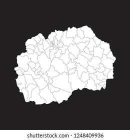 Map of Macedonia - High detailed on black background. Abstract design vector illustration eps 10.
