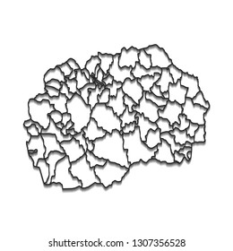 Map of Macedonia - High detailed on white background. Abstract design vector illustration eps 10.