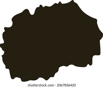 Map of Macedonia. Solid black map vector illustration