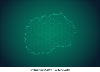 Map of Macedonia-Wire frame 3D mesh polygonal network line, design sphere, dot and structure. Vector illustration eps 10.