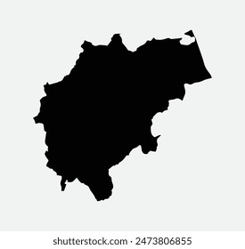 Map of Macerata - Marche - Italy outline silhouette graphic element Illustration template design
