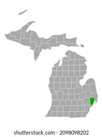 Map of Macomb in Michigan on white