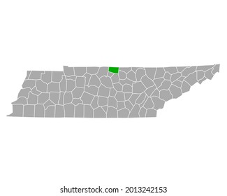 Map of Macon in Tennessee on white