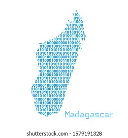 map of Madagascar from binary code vector illustration