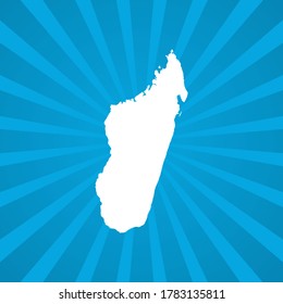 Karte von Madagaskar blauen Comic Popart Vektorgrafik.