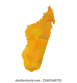 Map of Madagascar - Gold Polygonal Design For Your. Vector illustration eps 10.