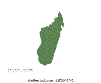 Map of Madagascar green simple outline. Stylized minimal line design vector.