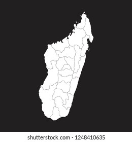 Map of Madagascar - High detailed on black background. Abstract design vector illustration eps 10.