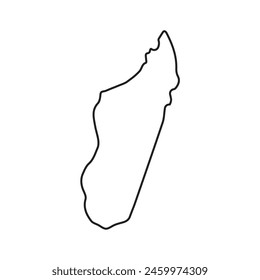 Icono de la línea Madagascar. Ilustración Vector gráfico del mapa de Madagascar.