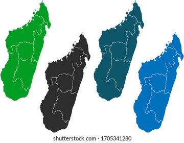 map of Madagascar. original map.variety of colors on white background. Vector illustration eps 10.
