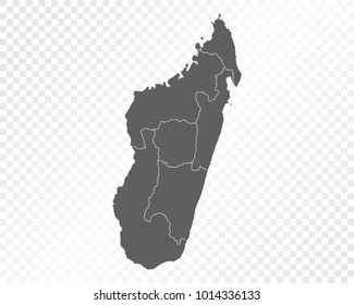 Map of Madagascar , vector illustration on transparent background. Items are placed on separate layers and editable.