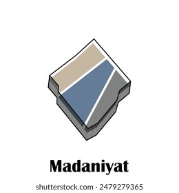 Map of Madaniyat illustration design template, Map have all province and mark the capital city of Kyrgyzstan, suitable for your company