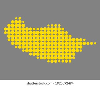 Map of Madeira on gray