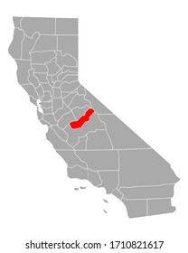 Map of Madera in California on white