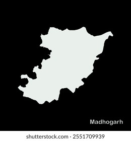 Mapa de Madhogarh Block, Jalaun District, Uttar Pradesh State, Republic of India, Governo de Uttar Pradesh, Território indiano, Índia Oriental, política, aldeia, turismo