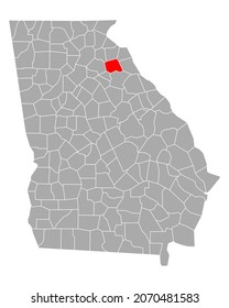 Map of Madison in Georgia on white