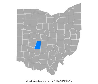 Mapa de Madison en Ohio en blanco