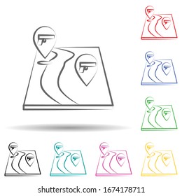 Karte, Mafia, Gewehr mehrfarbiges Set Symbol. Einfache dünne Linie, Vektorillustration von Mafia-Symbolen für i und ux, Website oder mobile Applikationen