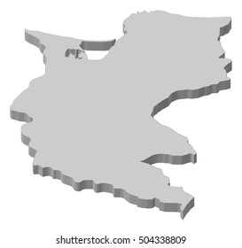 Map - Magdalena (Colombia) - 3D-Illustration