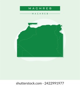 Map of Maghreb countries - Northwest Africa states. Vector illustration.
