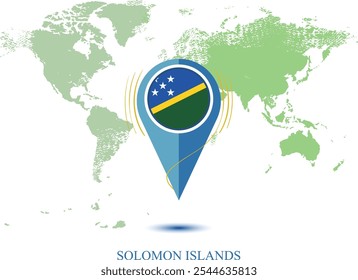 mapa com ampliado SOLOMON, mapa da minha posição atual, ícone do ponteiro do mapa isolado no fundo branco bandeira do estado SOLOMON. mapa ilustração vetorial, pin SOLOMON flag.eps