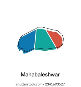 Map of Mahabaleshwar vector template with outline, graphic sketch style isolated on white background