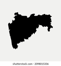 Map of Maharashtra - India region outline silhouette vector illustration
