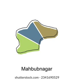 Map Of Mahbubnagar City Modern Simple Geometric, illustration vector design template