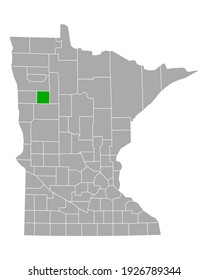 Karte von Mahnomen in Minnesota auf Weiß