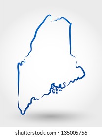 Map Of Maine. Map Concept