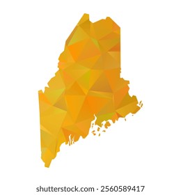 Map of Maine - Gold Polygonal Design For Your. Vector illustration eps 10.