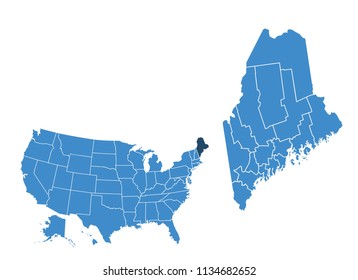 Map of Maine state